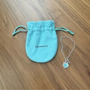 Tiffany & Co. Sterling Silver Blue Enamel "Love" Heart Toggle Bracele